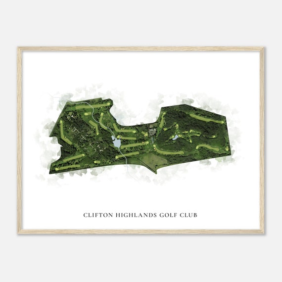 Clifton Highlands Golf Club Wisconsin Classic Watercolor Map Golfer Gift Golf Wall Art Golf Poster Print Course Layout