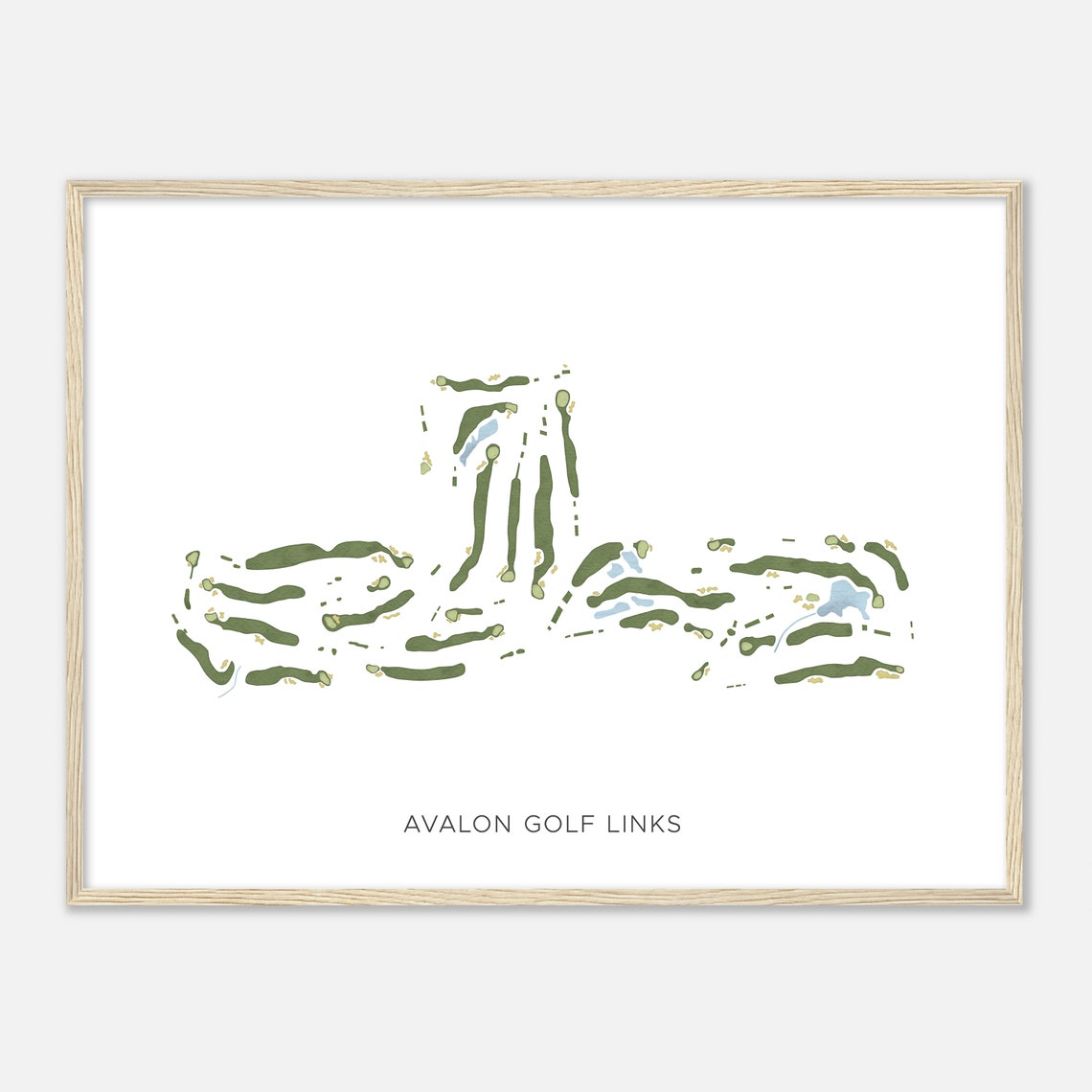 Avalon Golf Links Washington Modern Minimalist Course Map Poster