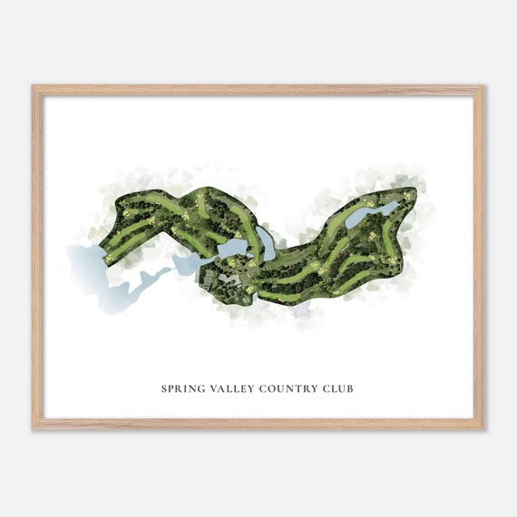 Spring Valley Country Club In Columbia South Carolina Classic Watercolor Map Golfer Gift Golf Wall Art Golf Poster Print