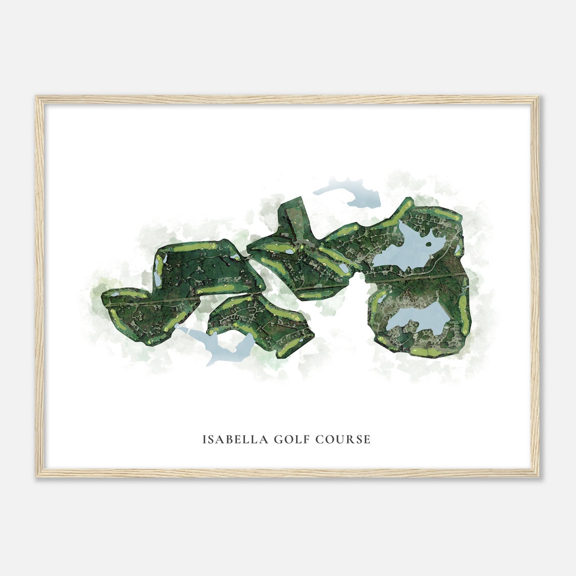 Isabella Golf Course Arkansas Classic Watercolor Course Map Poster - Image 2