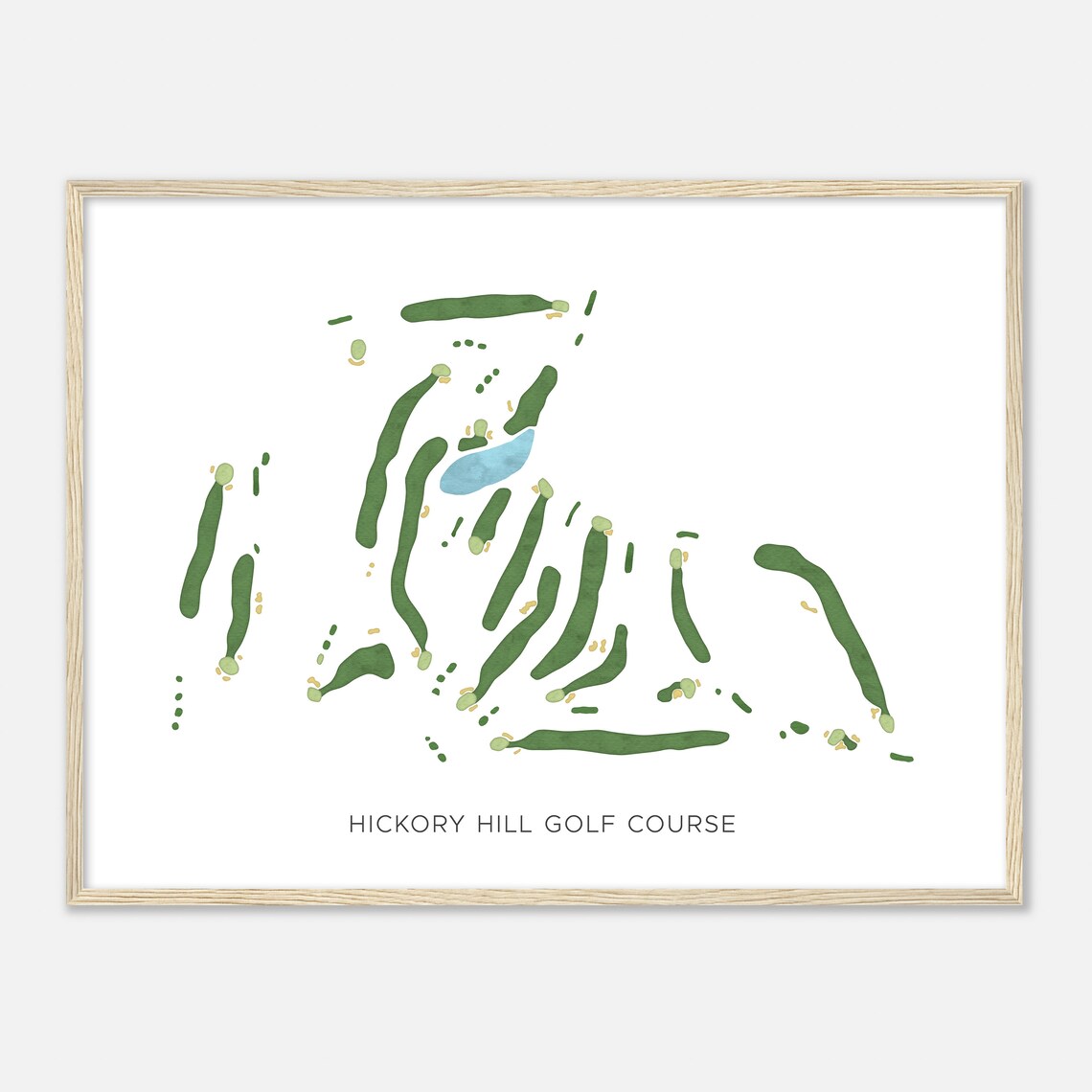 Hickory Hill Golf Course New York Modern Watercolor Map Golfer Gift Golf Wall Art Golf Poster Print Course Layout - Image 2