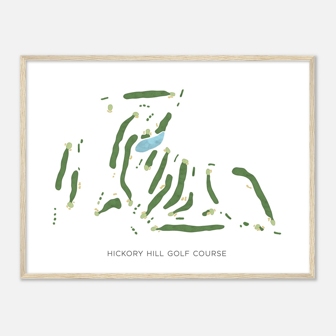Hickory Hill Golf Course New York Modern Watercolor Map Poster - Image 2