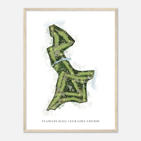 Yeamans Hall Club Golf Course South Carolina Classic Watercolor Map Golf Poster