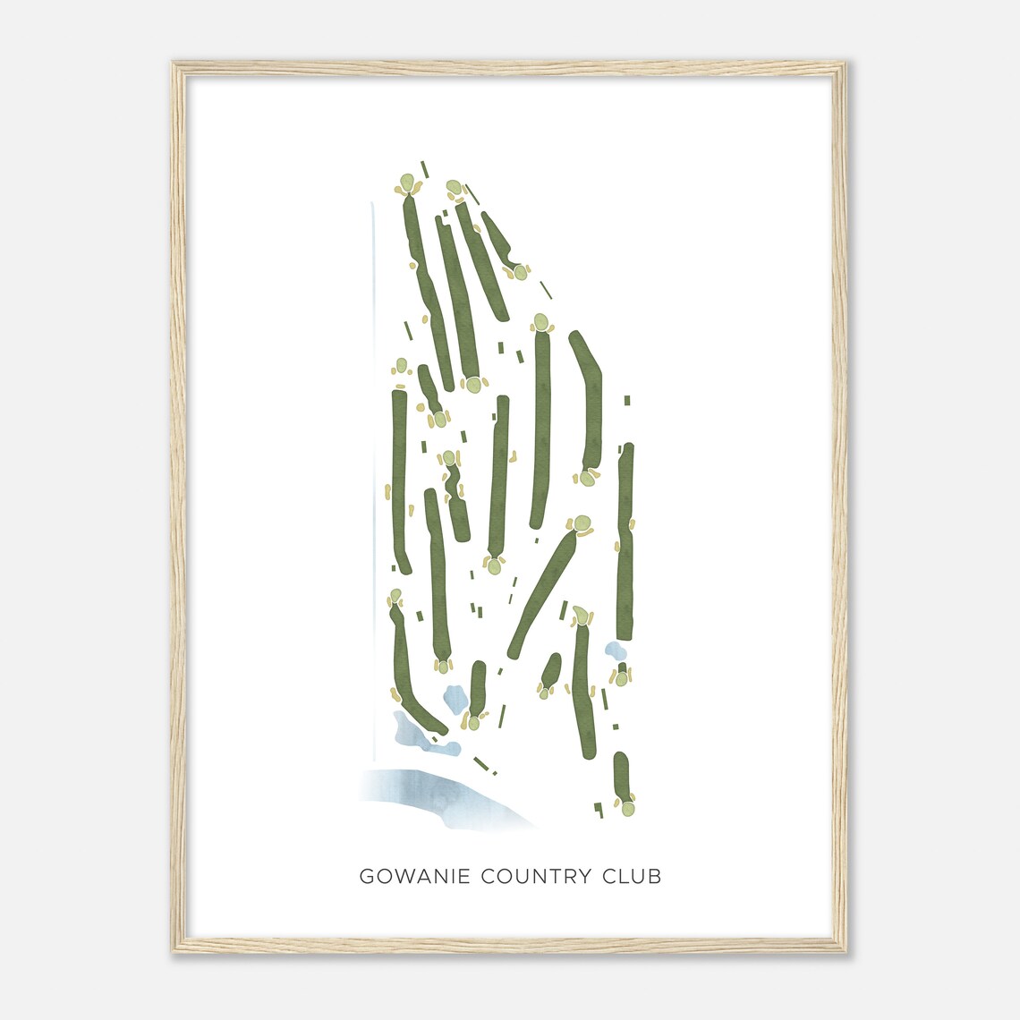 Gowanie Country Club Watercolor Course Map Golfer Gift Poster