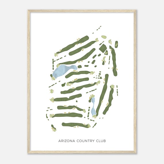 Arizona Country Club Arizona Modern Watercolor Map Golfer Gift Golf Wall Art Golf Poster Print Course Layout