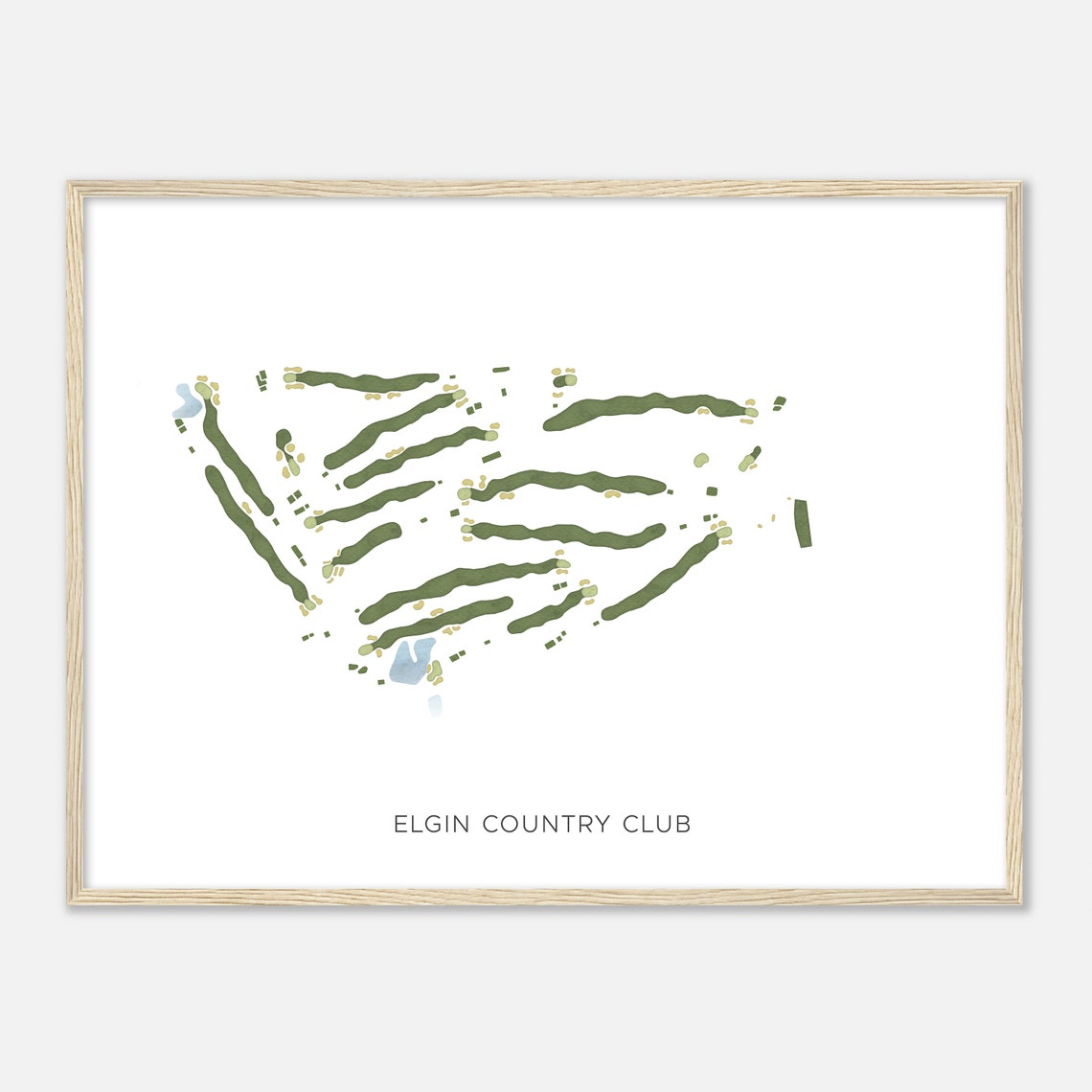 Elgin Country Club Modern Minimalist Course Layout Map Poster - Image 2