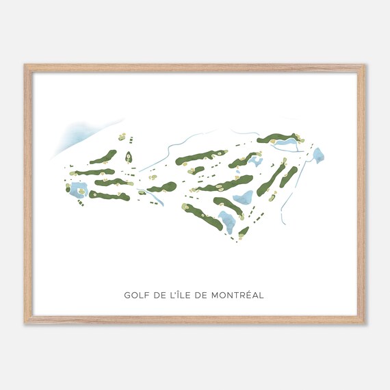 Golf De L'Ile De Montreal Modern Minimalist Watercolor Golf Map Poster
