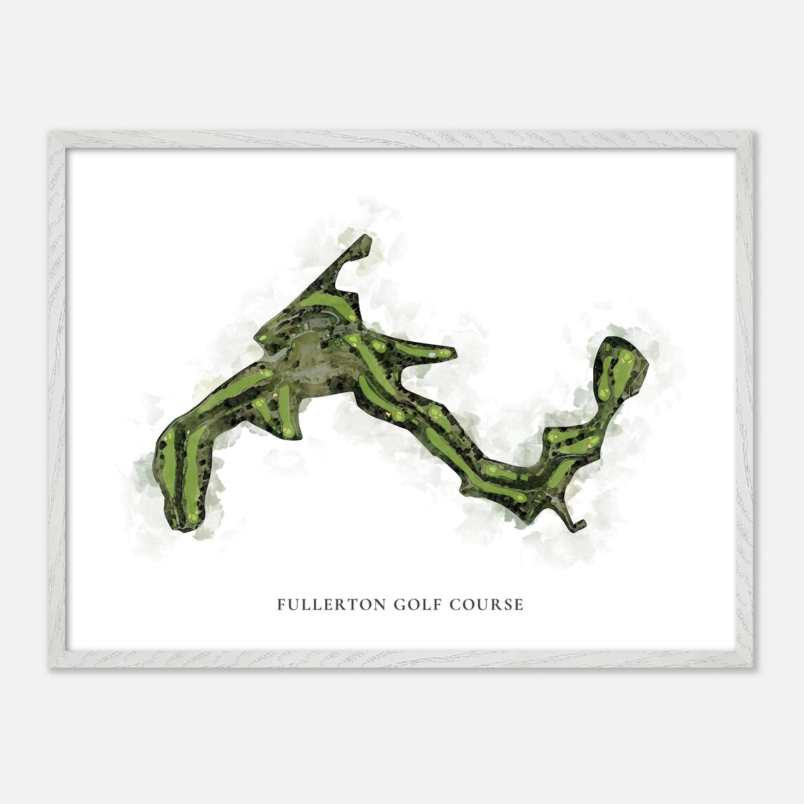 Fullerton Golf Course Classic Watercolor Fairway Map Art Poster - Image 4