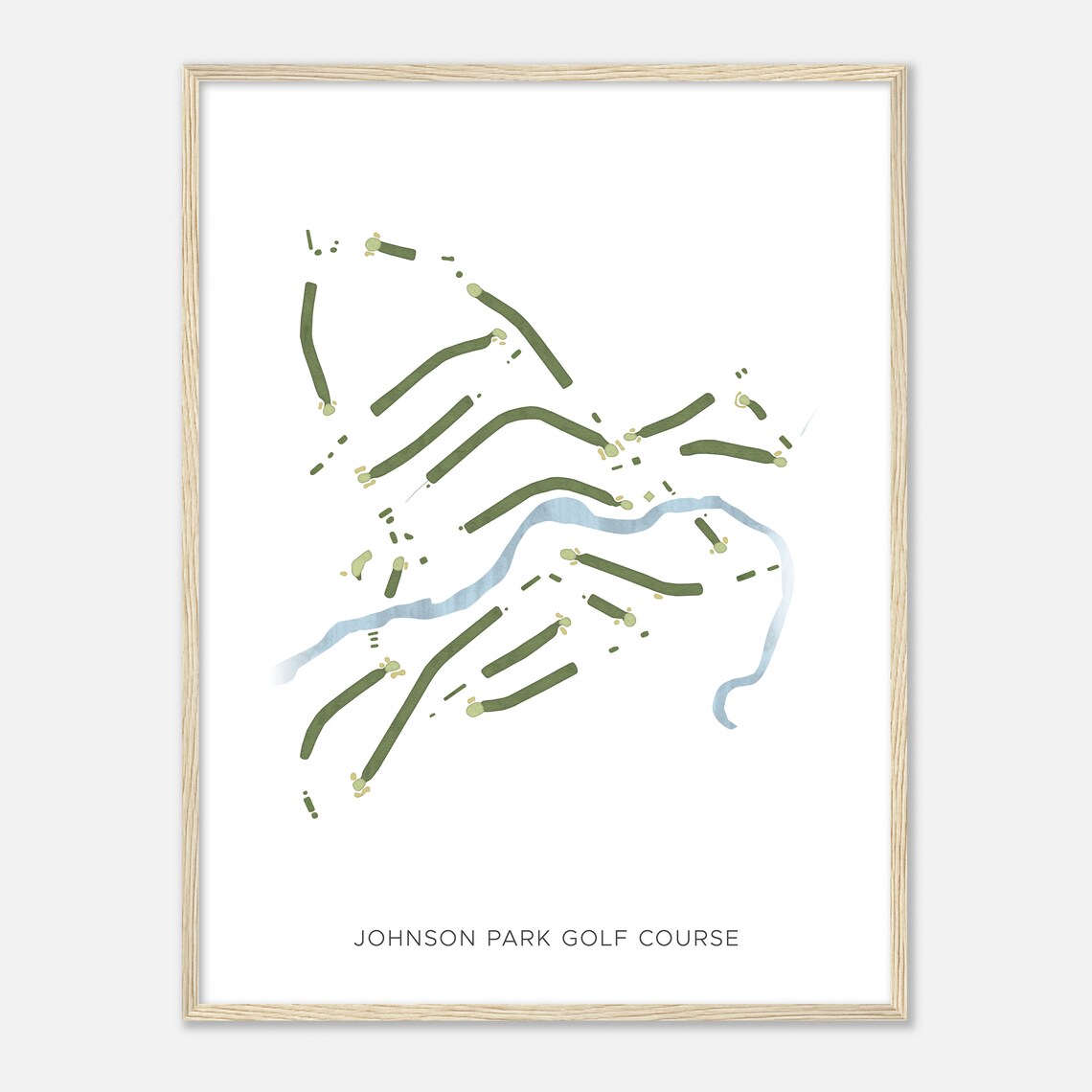 Johnson Park Golf Course Wisconsin Modern Watercolor Map Golfer Gift Golf Wall Art Golf Poster Print Course Layout - Image 2