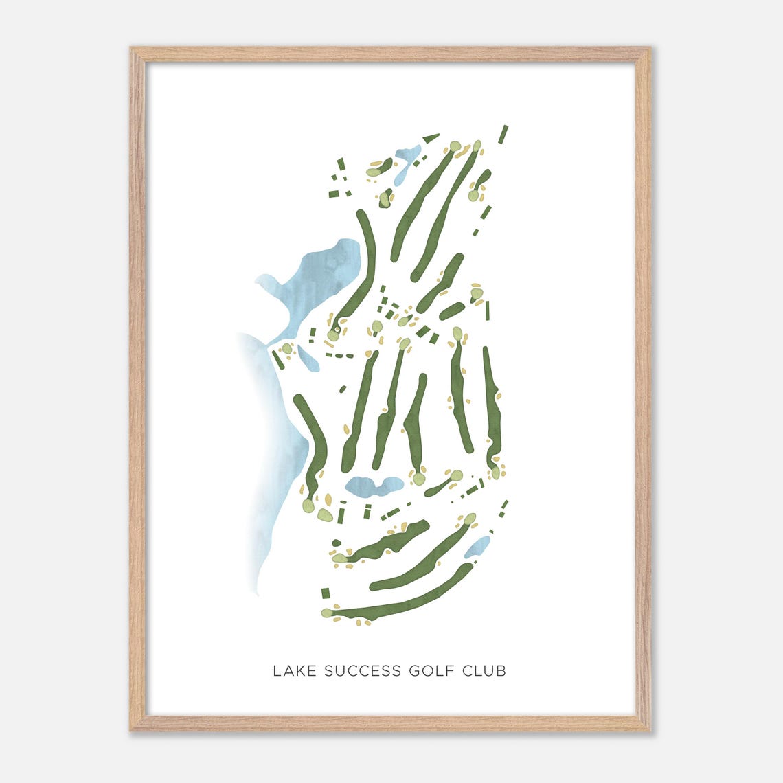 Lake Success Golf Club New York Modern Watercolor Map Poster - Image 2