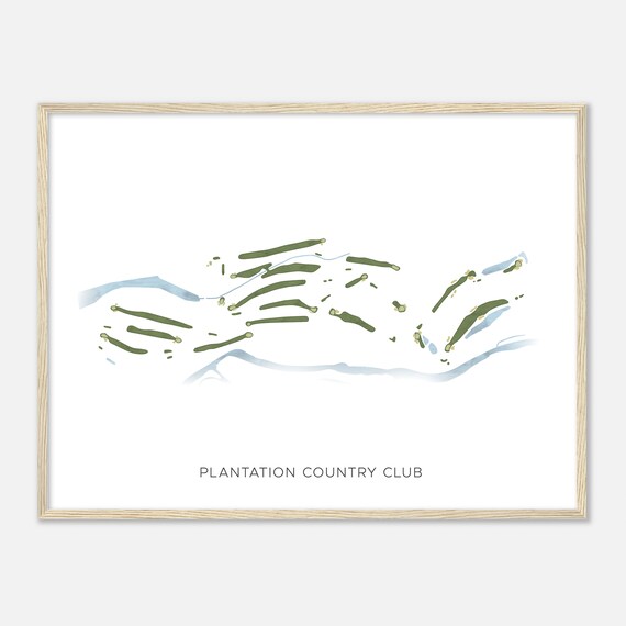 Plantation Country Club Idaho Modern Watercolor Map Golfer Gift Golf Wall Art Golf Poster Print Course Layout