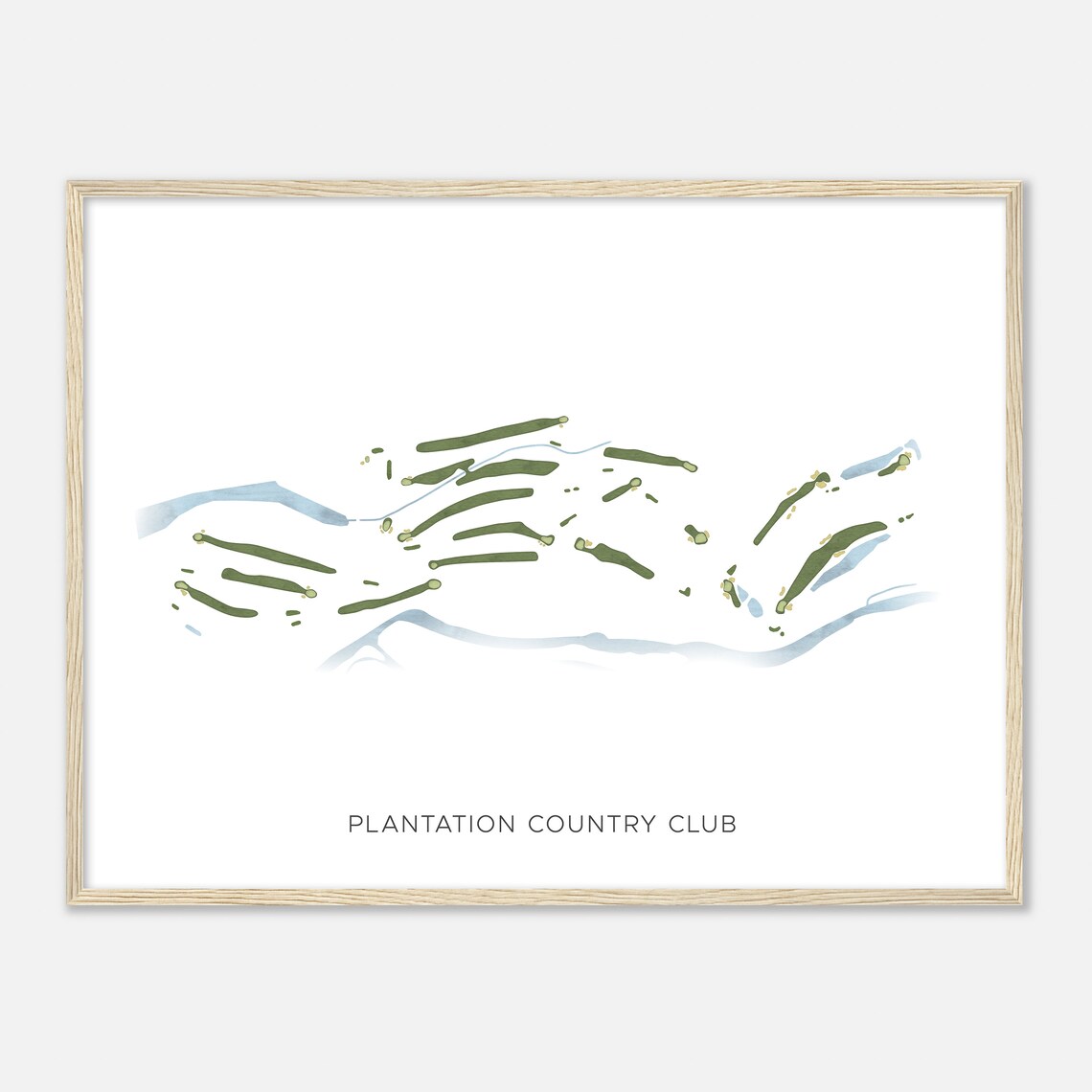 Plantation Country Club Minimalist Modern Golf Course Map Poster