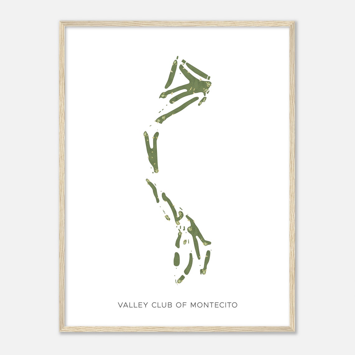 Valley Club of Montecito Minimal Fairway Map Golf Decor Art Poster