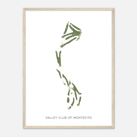 Valley Club Of Montecito California Modern Watercolor Map Golfer Gift Golf Wall Art Golf Poster Print Course Layout