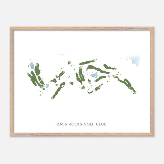 Bass Rocks Golf Club In Gloucester Massachusetts Modern Watercolor Map Golfer Gift Golf Wall Art Golf Poster Print Course Layout