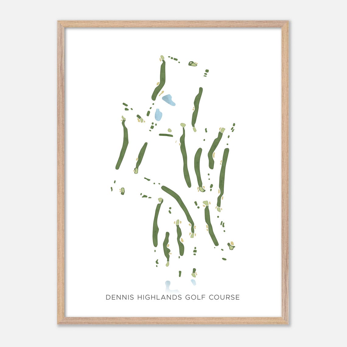 Dennis Highlands Golf Course Minimalist Watercolor Course Map Poster - Image 2