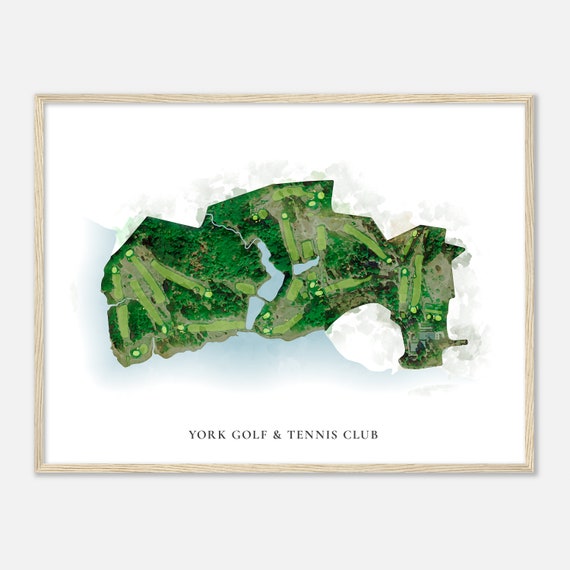 York Golf Tennis Club Maine Classic Watercolor Map Golfer Gift Golf Wall Art Golf Poster Print Course Layout