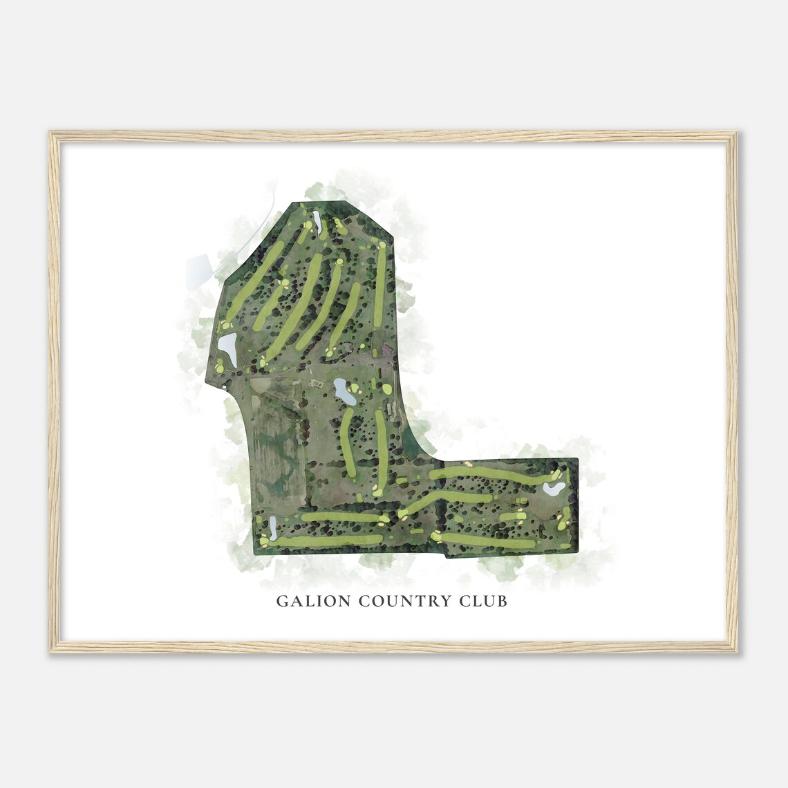 Galion Country Club Ohio Watercolor Map, Golf Poster Print - Image 2