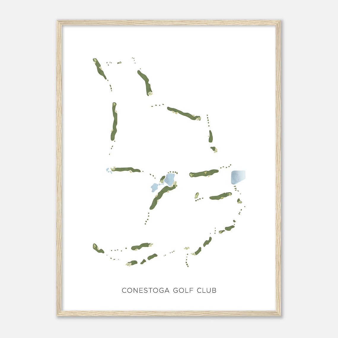 Conestoga Golf Club Nevada Modern Minimalist Watercolor Map Poster - Image 2