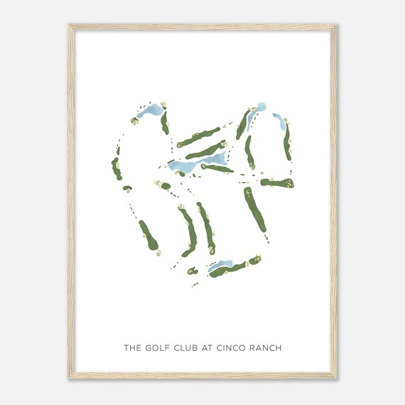 The Golf Club At Cinco Ranch Texas Modern Watercolor Map Golfer Gift Golf Wall Art Golf Poster Print Course Layout