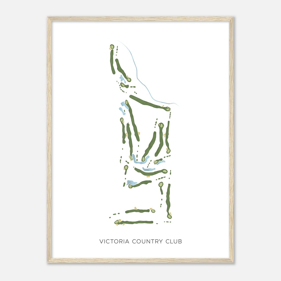 Victoria Country Club Texas Modern Watercolor Golf Map Poster - Image 2