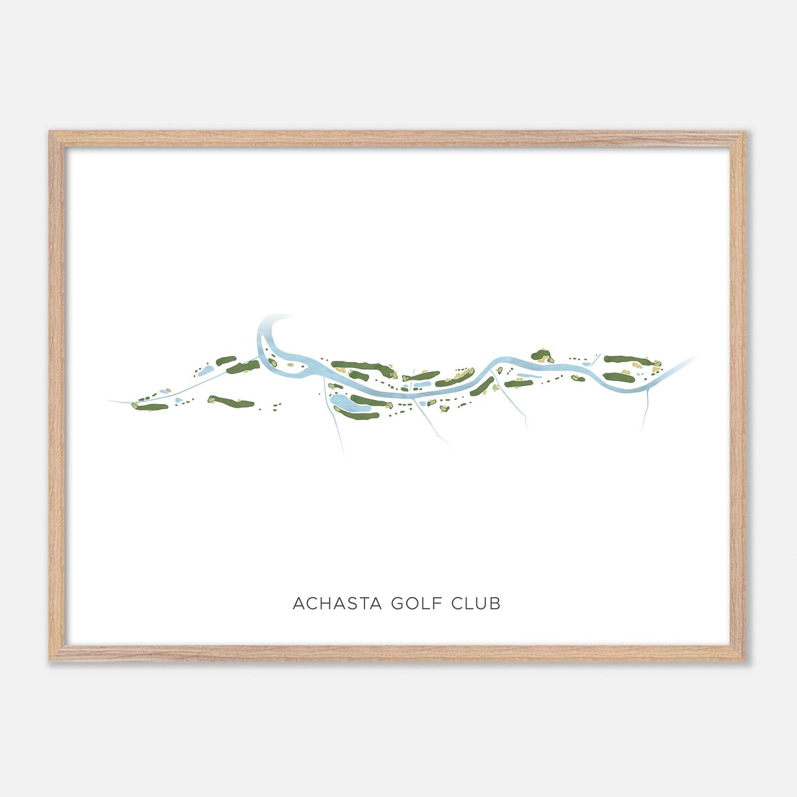 Achasta Golf Club Dahlonega Georgia Watercolor Course Map Poster
