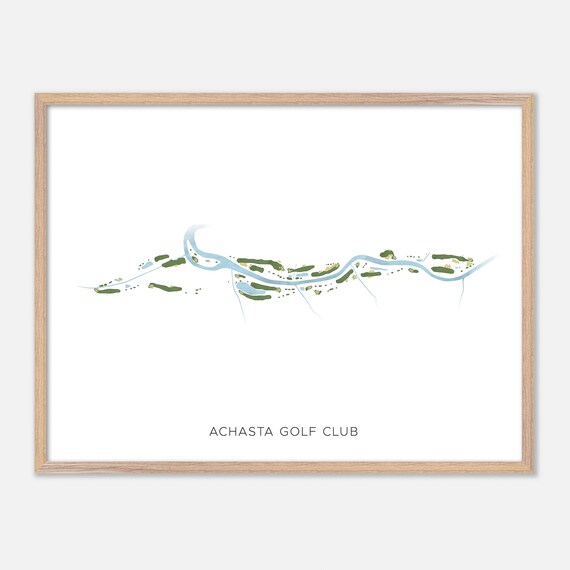Achasta Golf Club Dahlonega Georgia Watercolor Course Map Poster