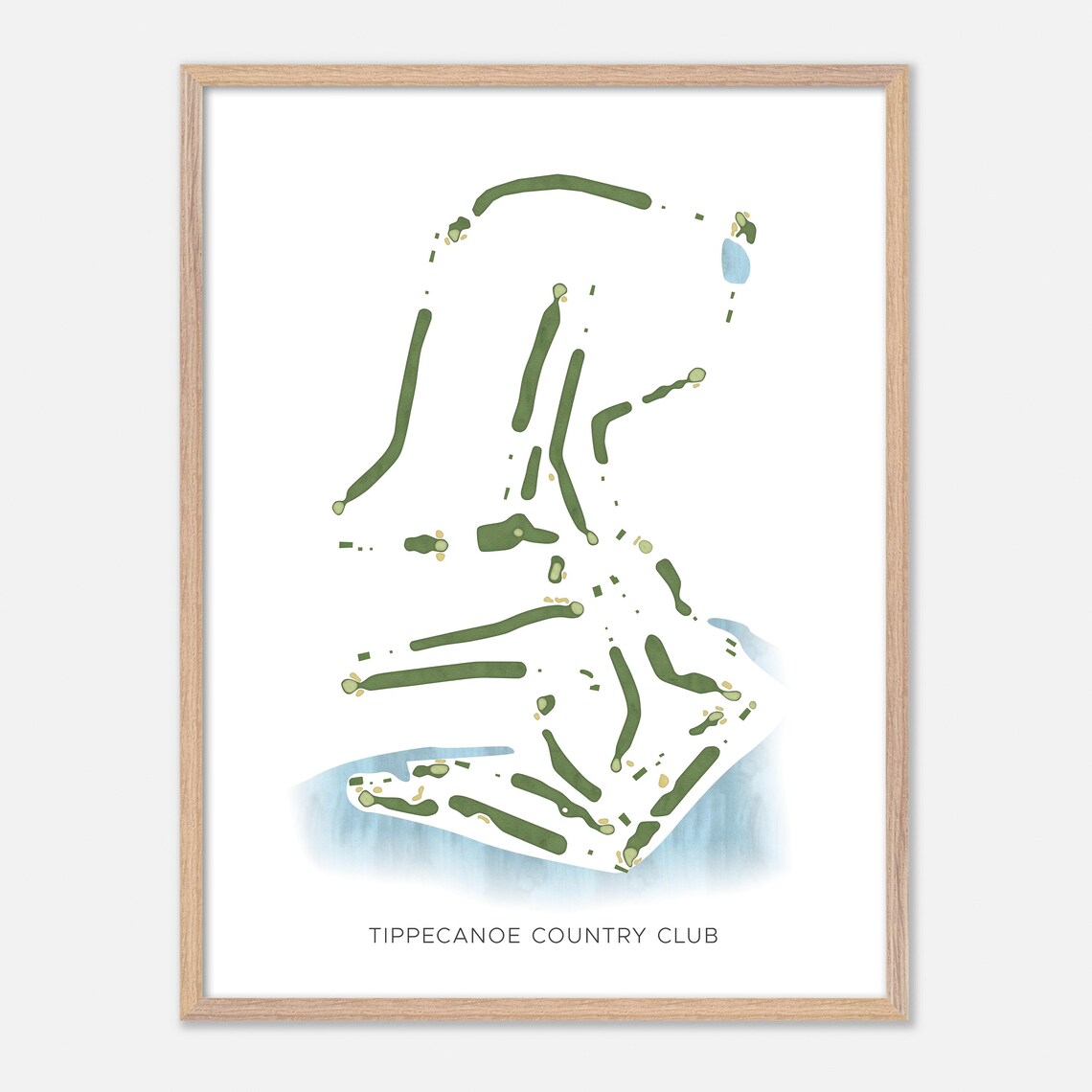 Tippecanoe Country Club Indiana Minimal Course Layout Poster - Image 2
