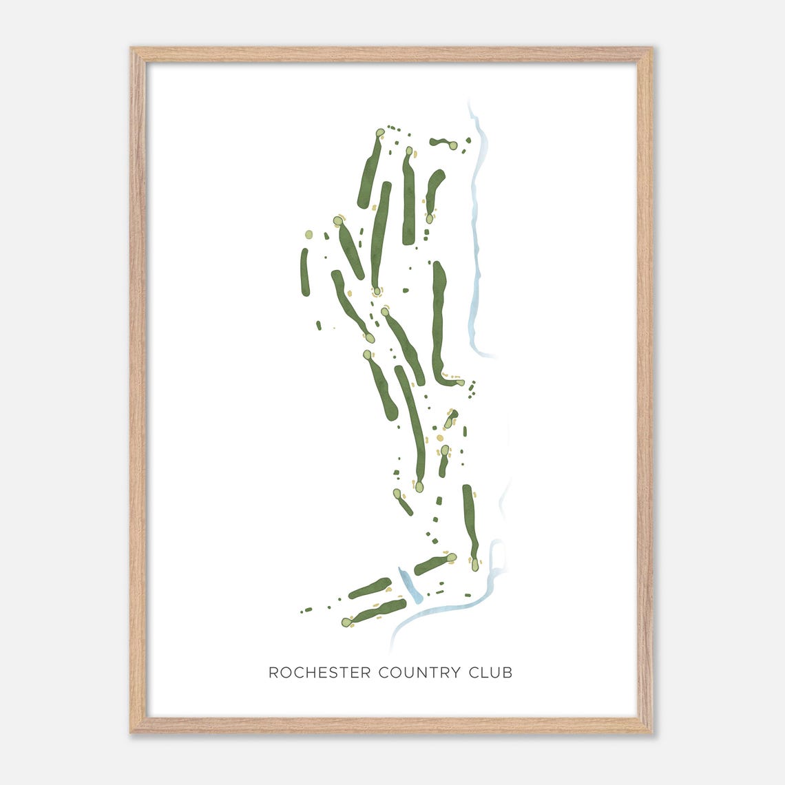 Rochester Country Club Modern Fairway Golf Course Map Poster - Image 2