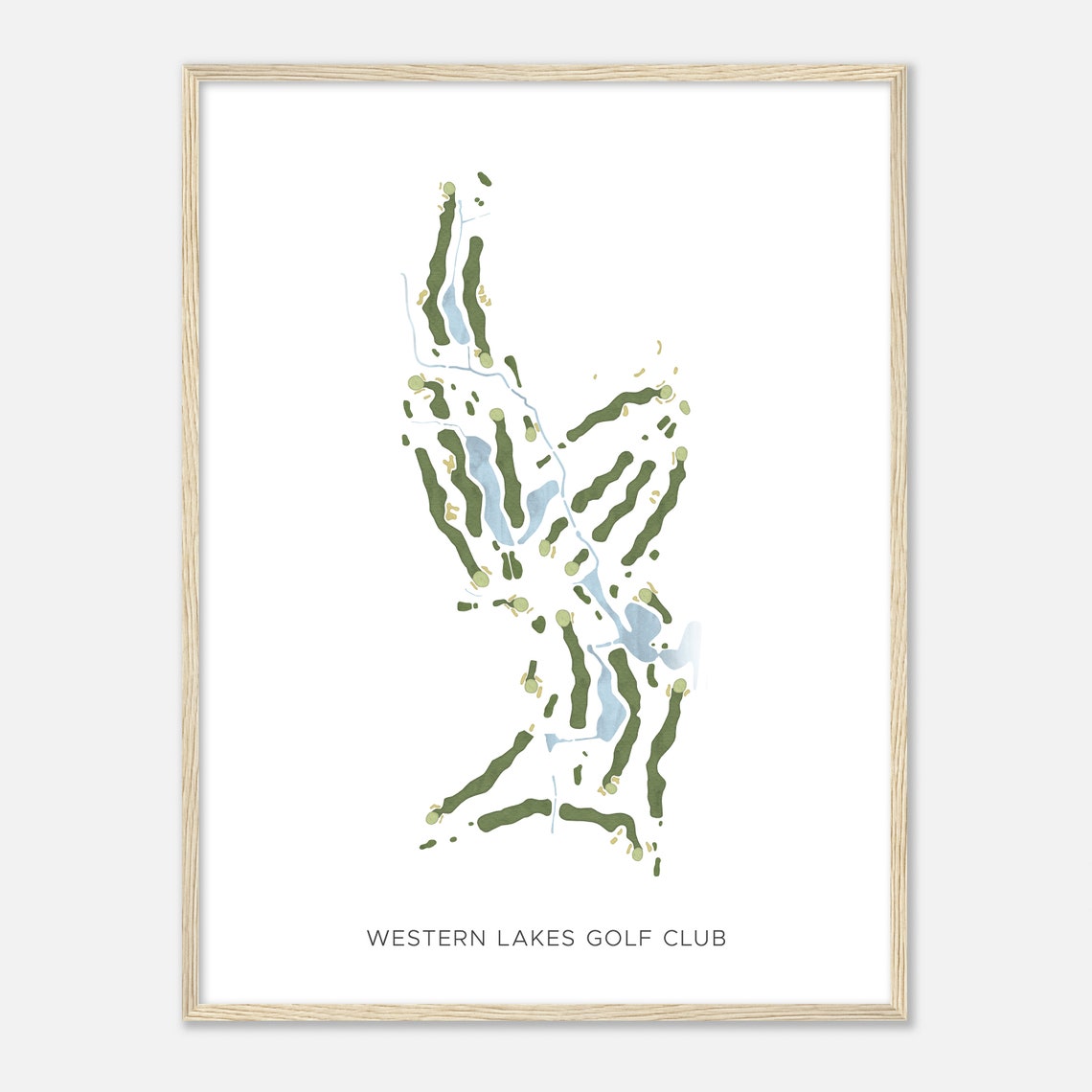 Western Lakes Golf Club Minimalist Golf Course Layout Map Poster - Image 2