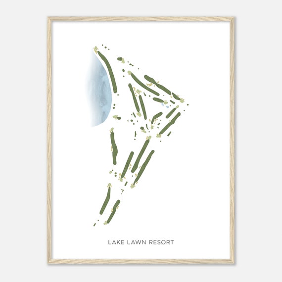 Lake Lawn Resort Wisconsin Modern Watercolor Map Golfer Gift Golf Wall Art Golf Poster Print Course Layout