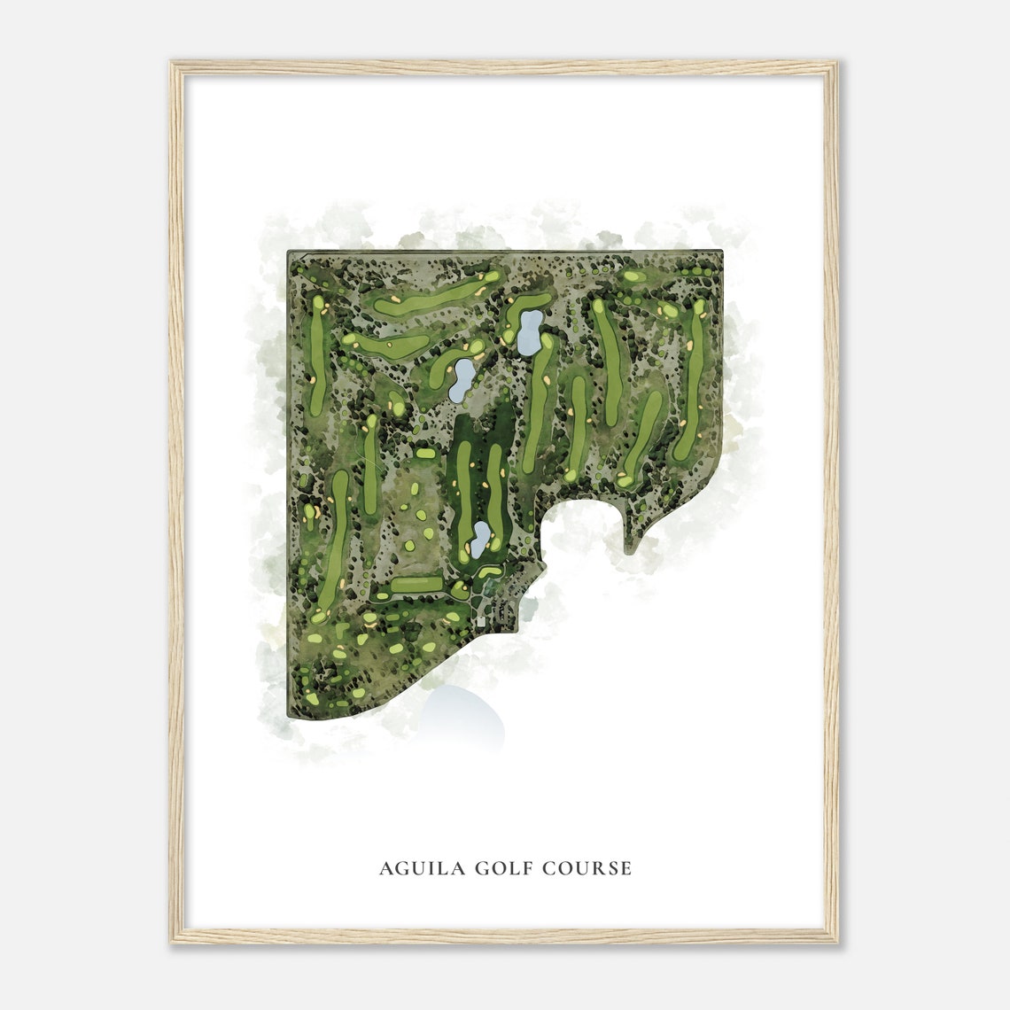 Aguila Golf Course Classic Watercolor Golf Fairway Map Poster - Image 2