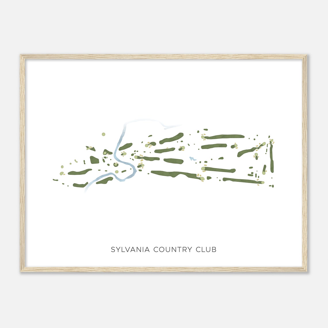 Sylvania Country Club Minimalist Watercolor Golf Course Map Poster