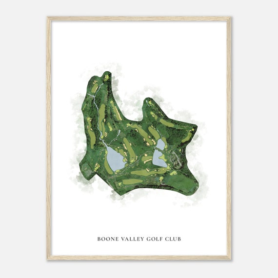 Boone Valley Golf Club Missouri Classic Watercolor Map Golfer Gift Golf Wall Art Golf Poster Print Course Layout