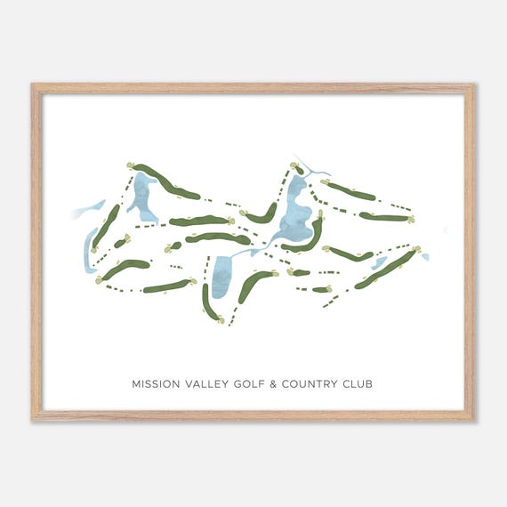 Mission Valley Golf Country Club In Nokomis Florida Modern Watercolor Map Golfer Gift Golf Wall Art Golf Poster Print