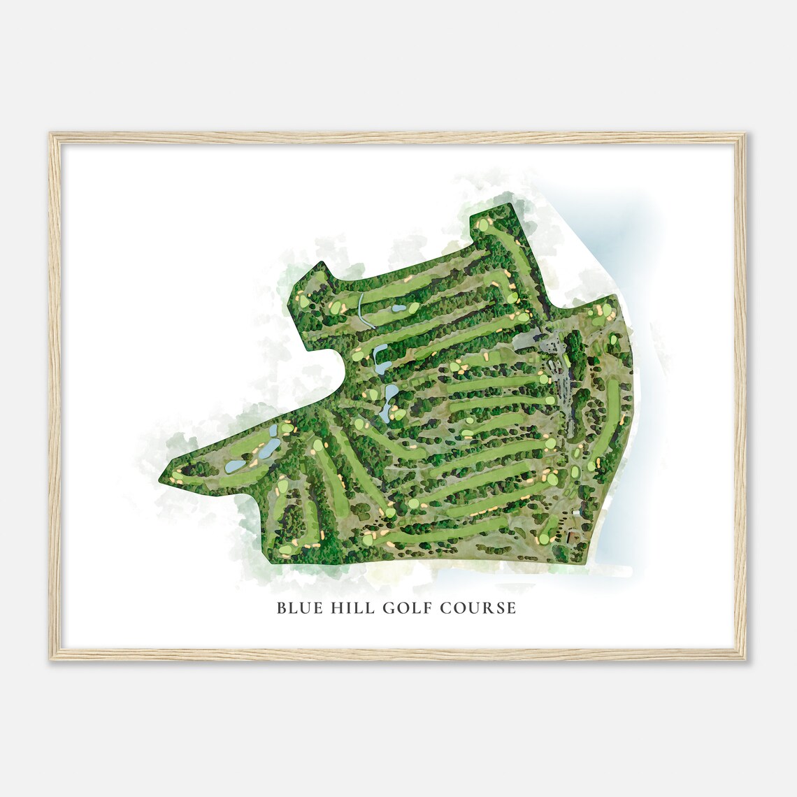 Blue Hill Golf Course New York Classic Watercolor Map Golfer Gift Golf Wall Art Golf Poster Print Course Layout