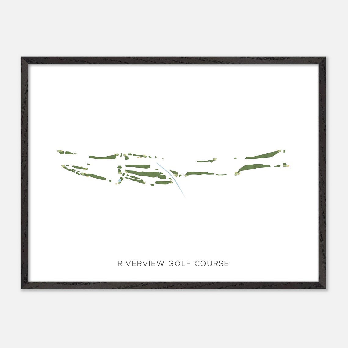 Riverview Golf Course Minimalist Watercolor Fairway Map Poster - Image 5