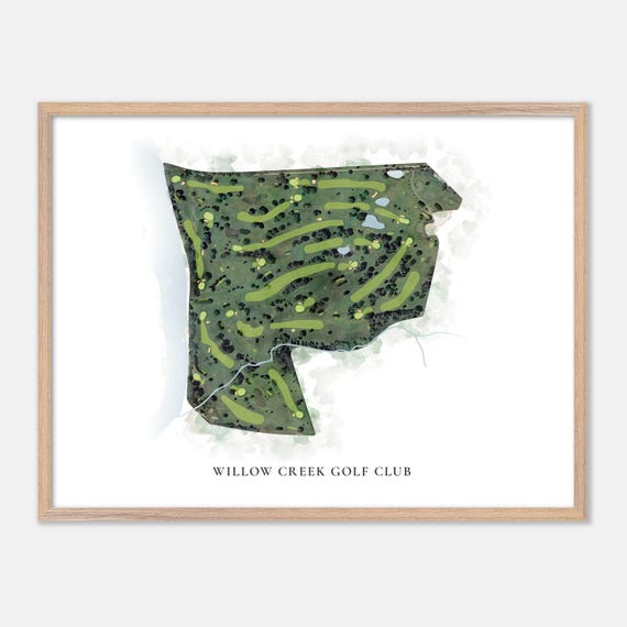 Willow Creek Golf Club In Big Flats New York Classic Watercolor Map Golfer Gift Golf Wall Art Golf Poster Print Course Layout