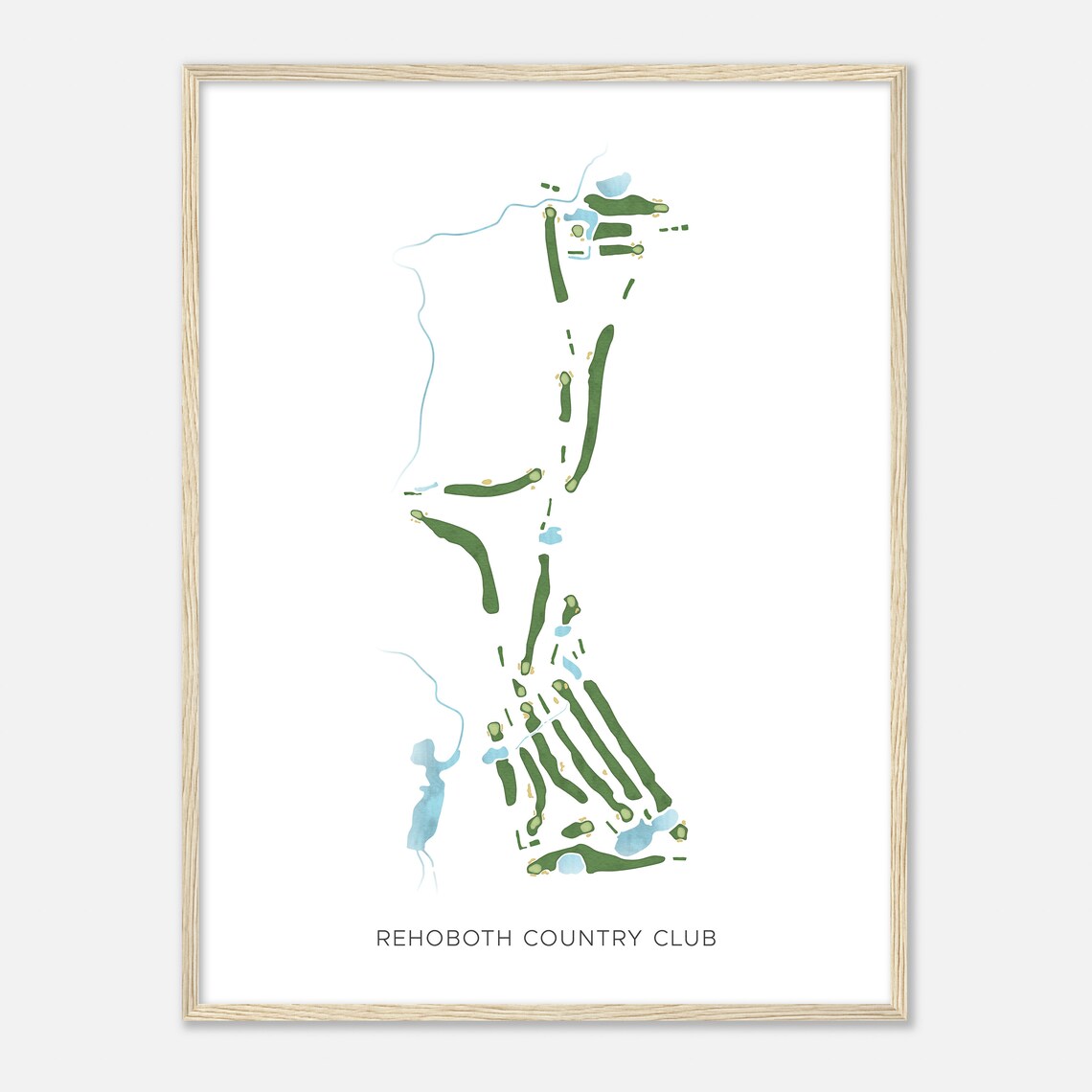 Rehoboth Country Club Massachusetts Modern Watercolor Map Golfer Gift Golf Wall Art Golf Poster Print Course Layout - Image 2