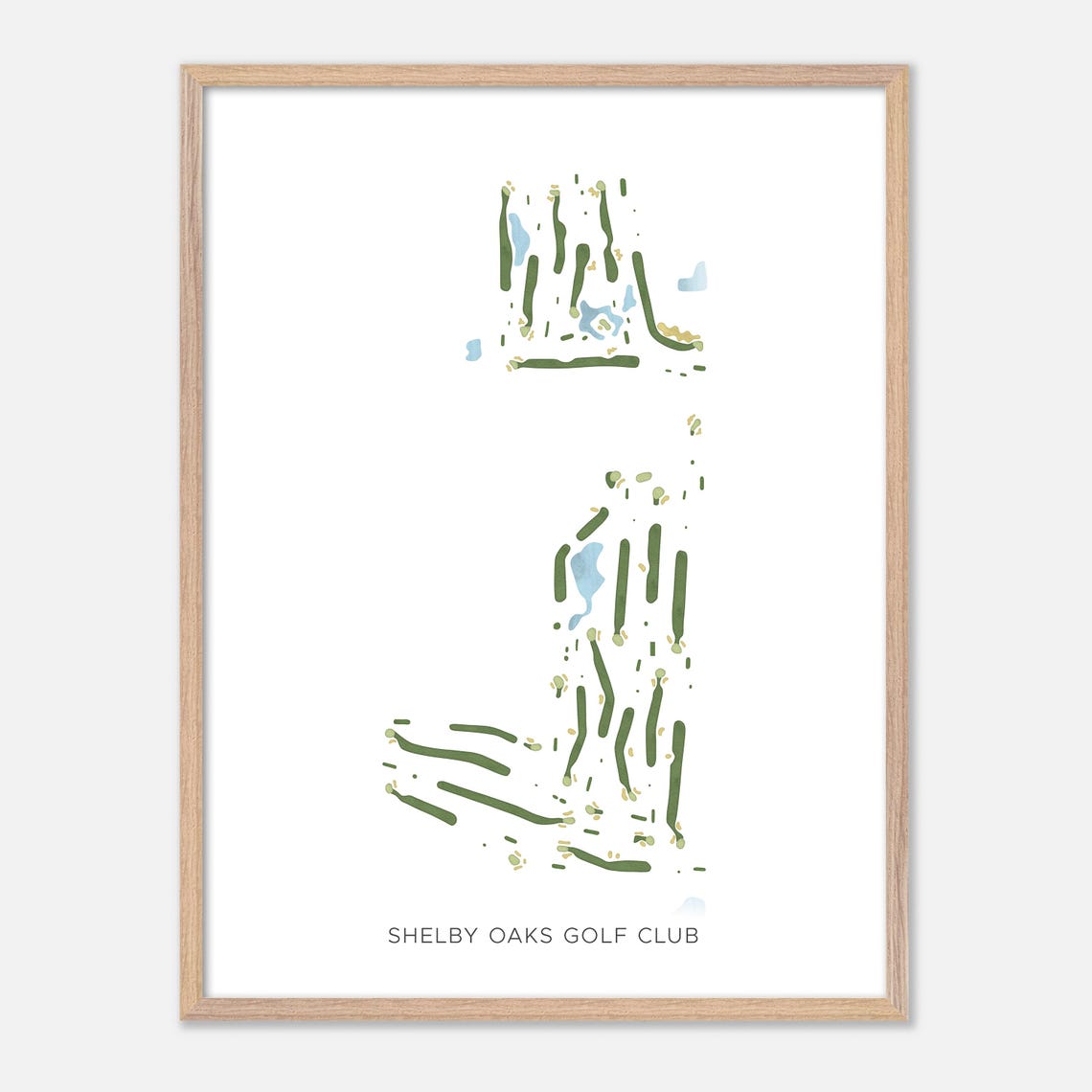 Shelby Oaks Golf Club Sidney Ohio Modern Watercolor Golf Map Poster - Image 2