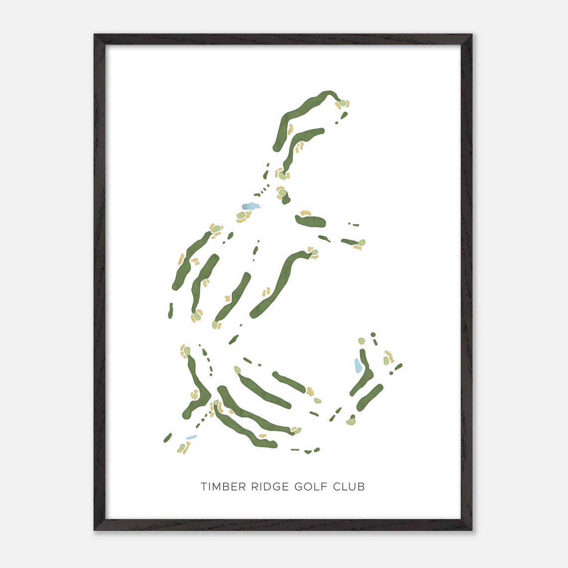 Timber Ridge Golf Club Minimalist Watercolor Fairway Map Poster - Image 3