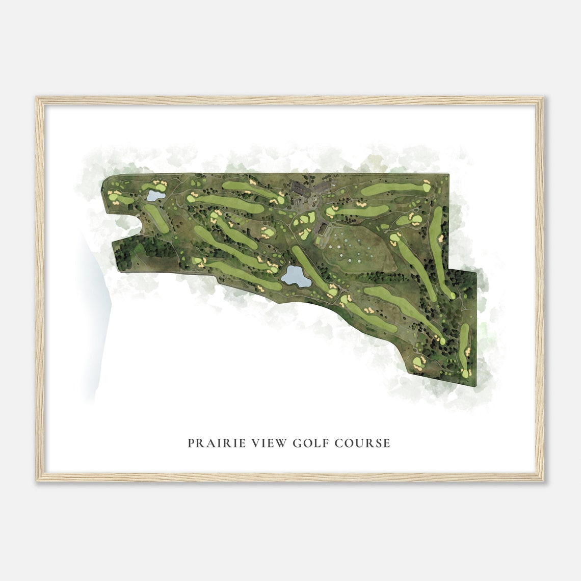 Prairie View Golf Course Illinois Classic Watercolor Map Golfer Gift Golf Wall Art Golf Poster Print Course Layout