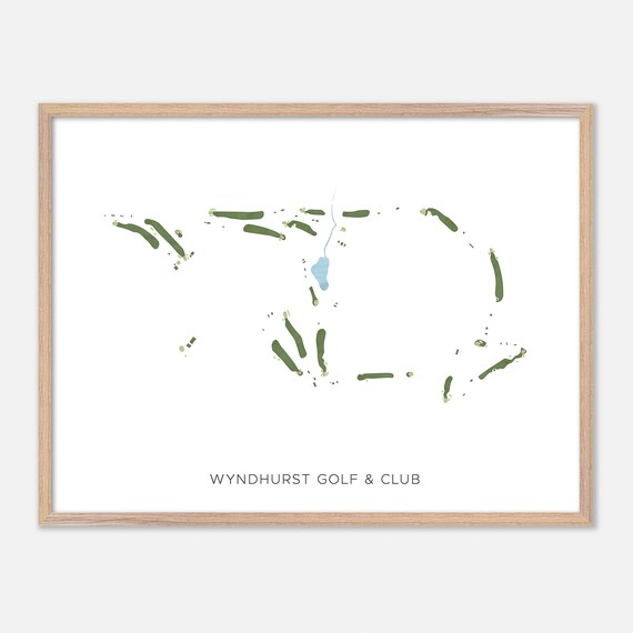 Wyndhurst Golf and Club Minimalist Green Watercolor Map Wall Art