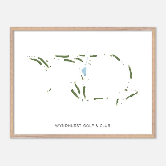 Wyndhurst Golf Club In Lenox Massachusetts Modern Watercolor Map Golfer Gift Golf Wall Art Golf Poster Print Course Layout