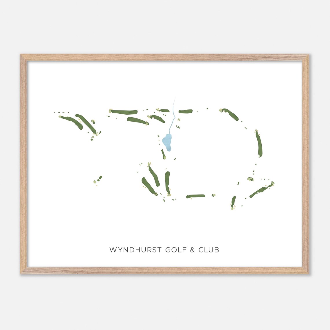 Wyndhurst Golf and Club Minimalist Green Watercolor Map Wall Art