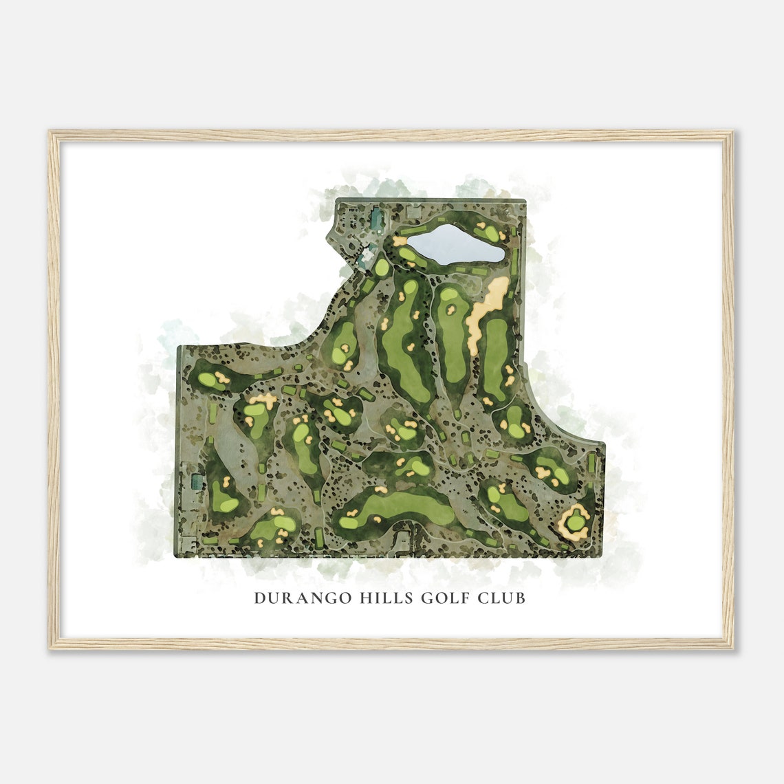 Durango Hills Golf Club Watercolor Aerial Map Golfer Gift Poster