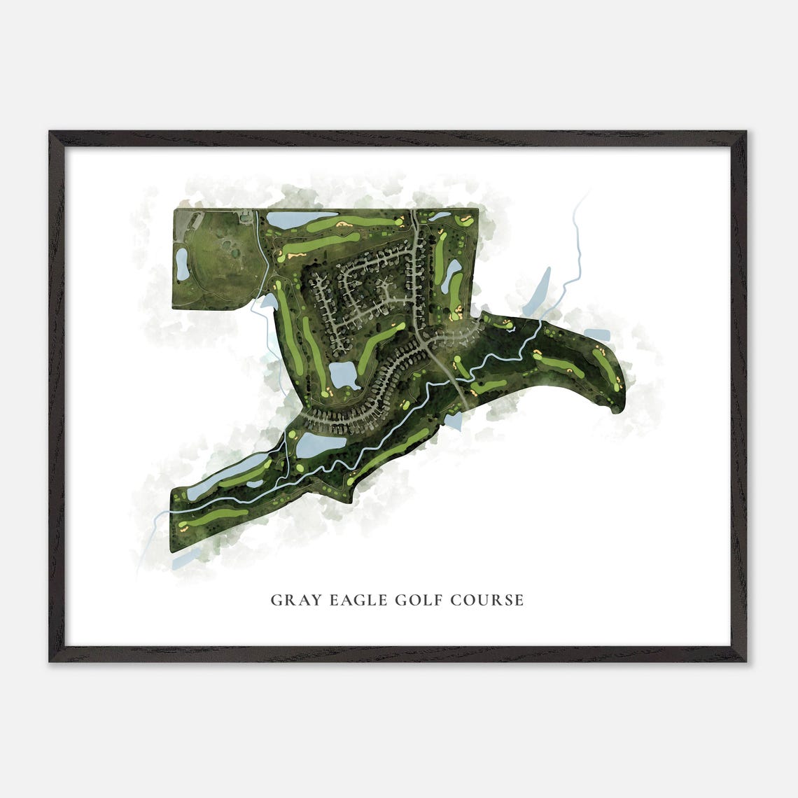 Gray Eagle Golf Course Indiana Classic Watercolor Map Poster - Image 5