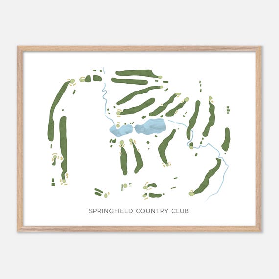 Springfield Country Club In West Springfield Massachusetts Modern Watercolor Map Golfer Gift Golf Wall Art Golf Poster Print
