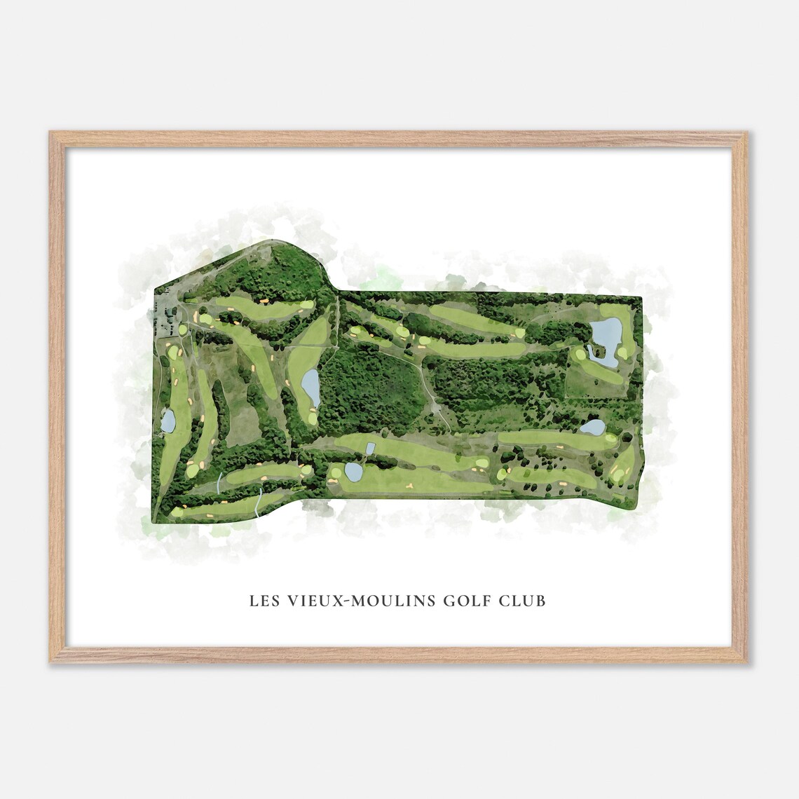 Les Vieux Moulins Golf Club Gatineau Classic Watercolor Map Poster