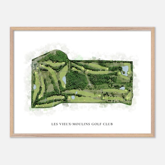 Les Vieux Moulins Golf Club In Gatineau Canada Classic Watercolor Map Golfer Gift Golf Wall Art Golf Poster Print Course Layout